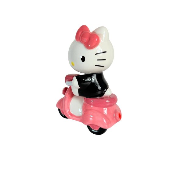 Blue Sky Hello Kitty Figurine Ceramic Riding Pink Vespa Scooter Girl Kawaii Gift - Picture 7 of 13